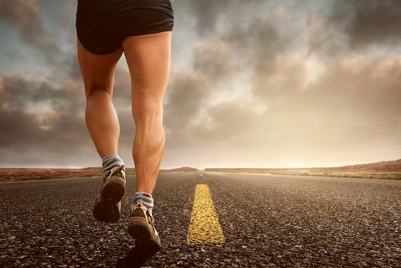 Man running on the road.