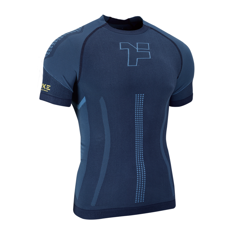 Camiseta deportiva unisex Fyke para correr Blue Amarillo