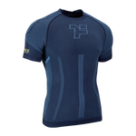 T-shirt de sport unisexe Fyke pour la course à pied Blue Jaune
