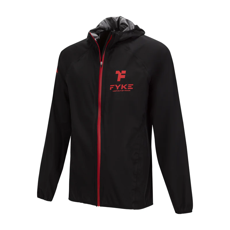 Veste de course imperméable, na cor Black Red  com design minimalista para atividade desportiva