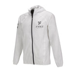 Veste de course imperméable, na cor White Grey com design minimalista para atividade desportiva