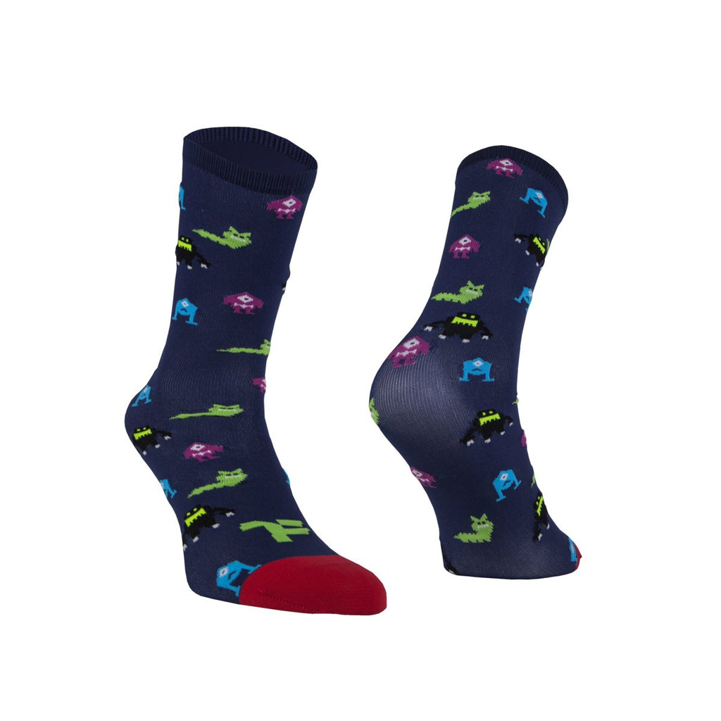 Navy meias coloridas com monstros - Daily Perfomancer Mid Socks