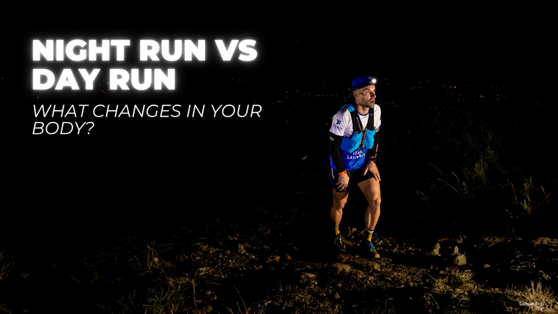 Athlete running at night