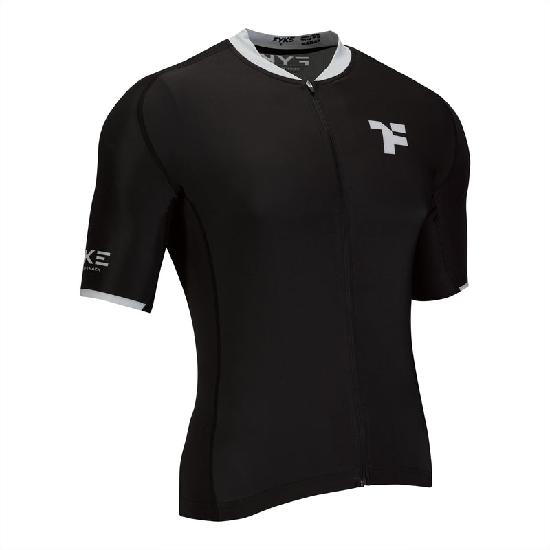 Boost Cycling SS Shirt Woman: Front of black cycling jersey for men