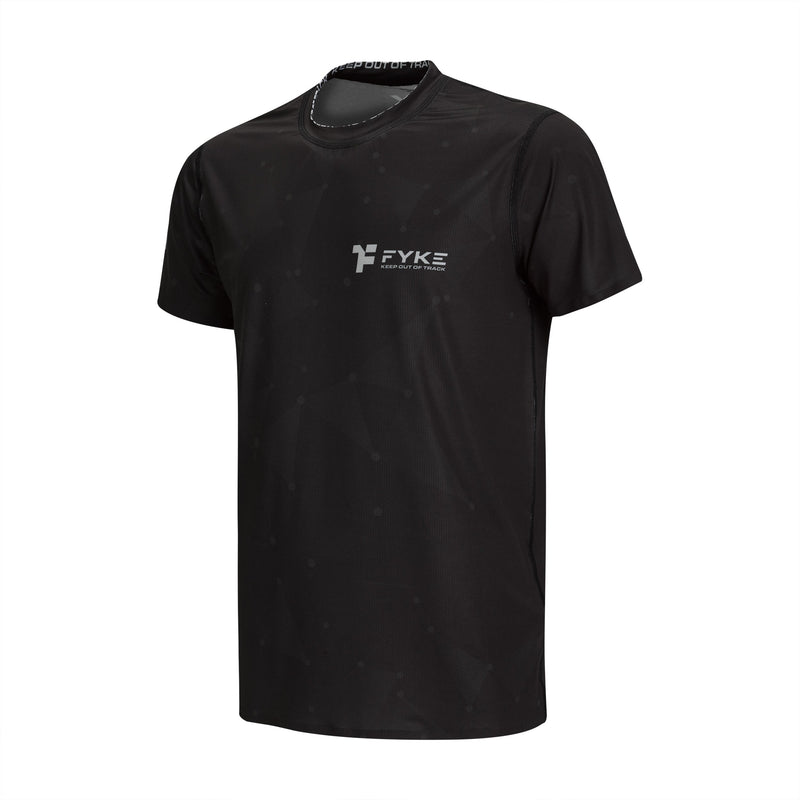 Boost One T-Sirt: black sports t shirt with black triangles