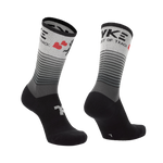 Mid socks in black gradient color with cupid design and left and right foot indication