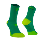 Mid socks in light green color with Fyke branding and left and right foot indication