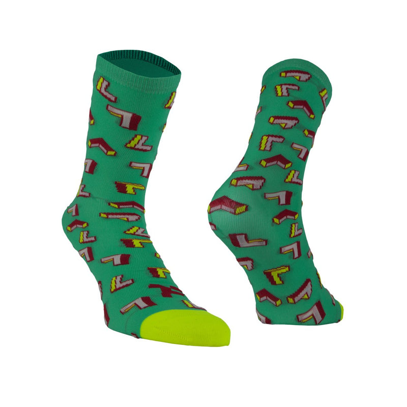 Green 3D colourful socks with monsters - Daily Perfomancer Mid Socks