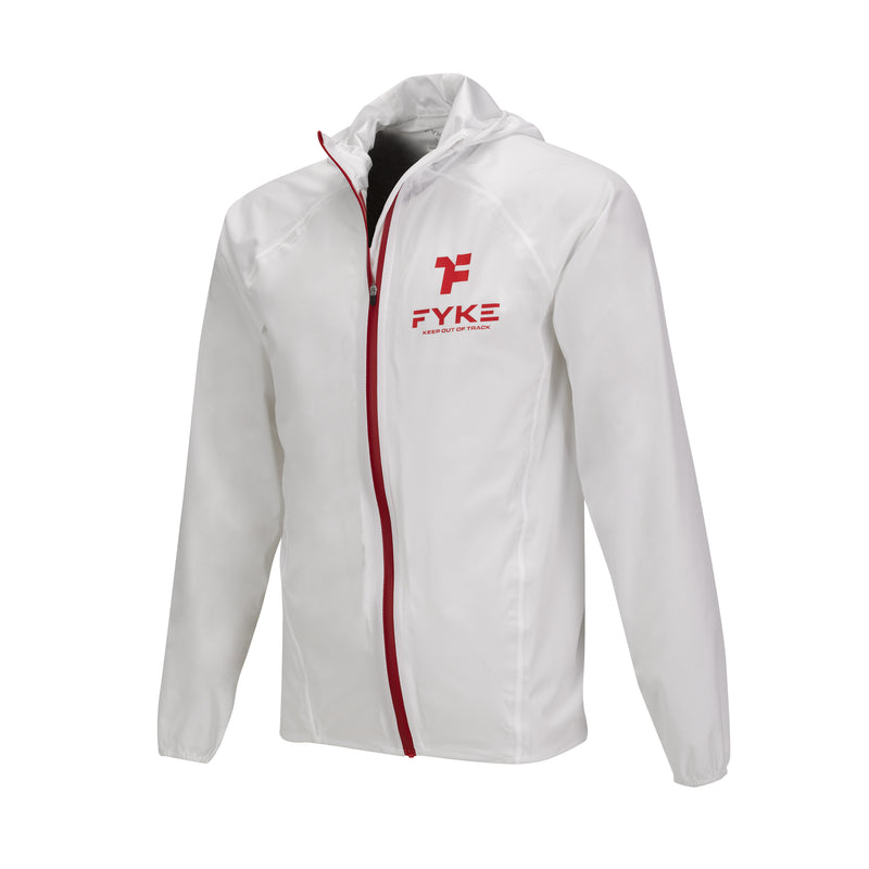 Waterproof Running Jacket,  na cor White Red com design minimalista para atividade desportiva