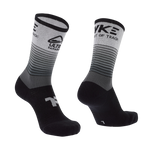 Mid socks in black gradient color with Ultra Sanabria logo and left and right foot indication